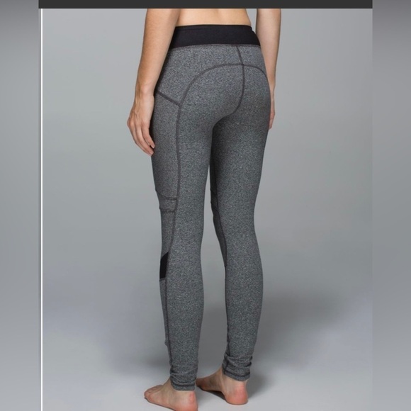 Lululemon Motivate Pant Size‎ 6 Heathered Speckled Black / Black - Picture 2 of 7